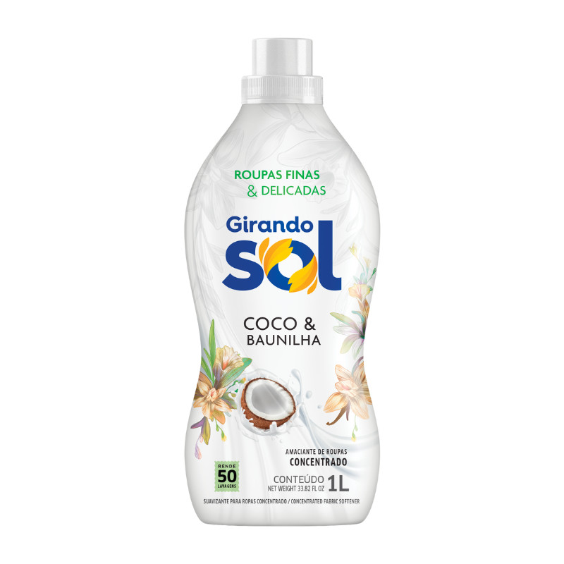 Amaciante Concentrado Coco e Baunilha 1L Girando Sol