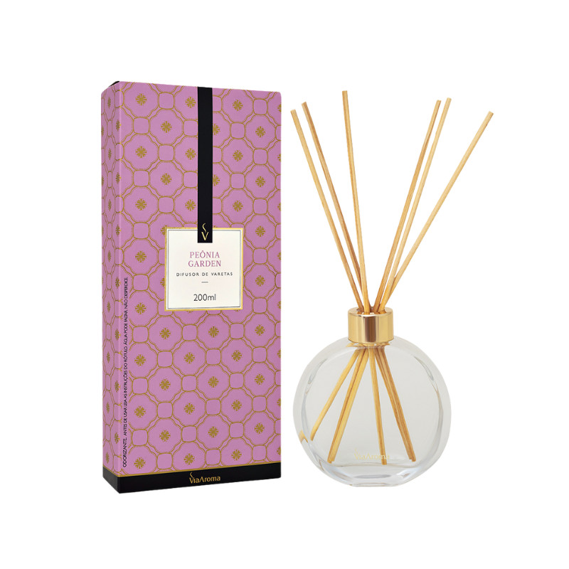 Difusor de Varetas 200ml Peônia Garden Via Aroma