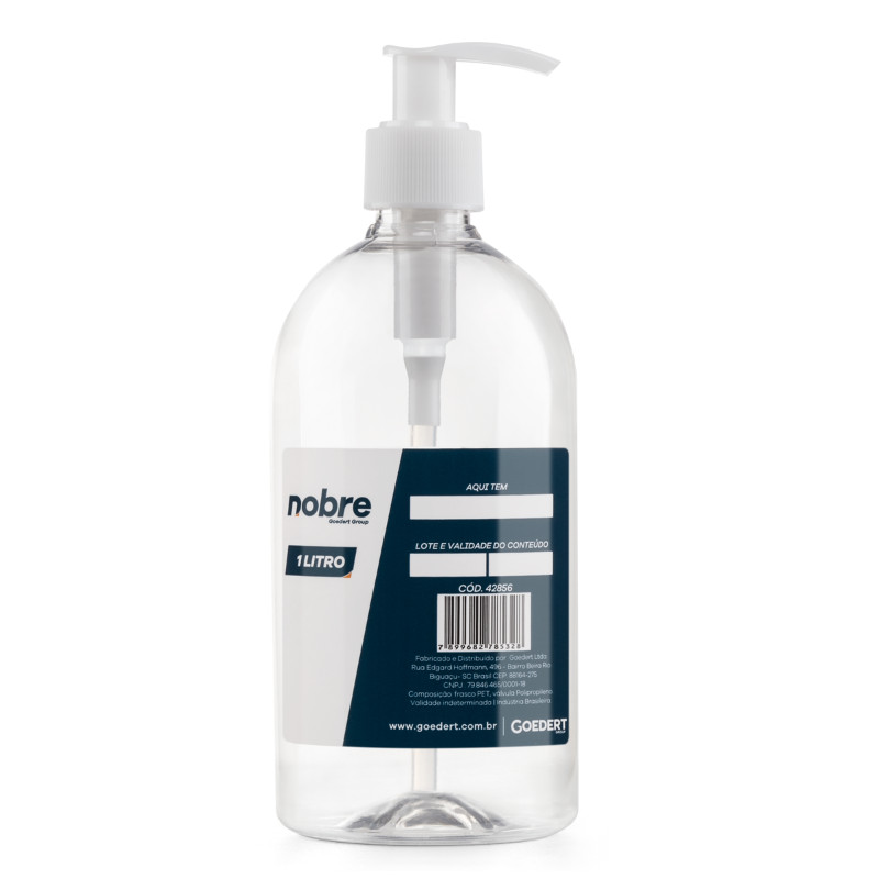 Frasco com válvula Pump para sabonete líquido / álcool gel - 1 litro
