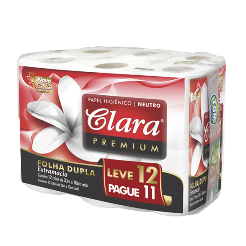 Papel higiênico 30m folha dupla Claramax