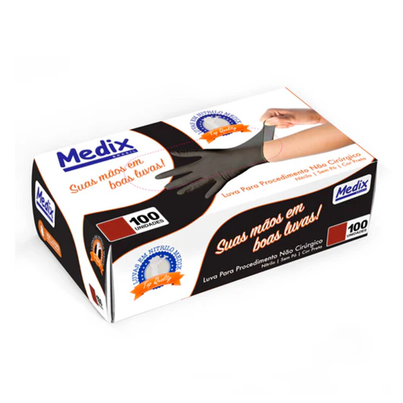 Luva Nitrílica Black Medix