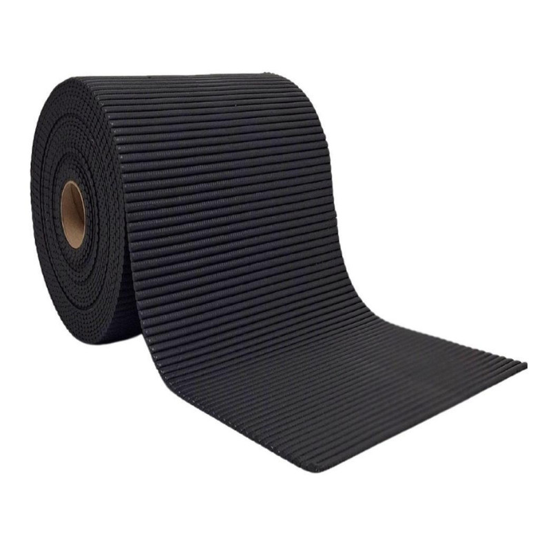 Tapete Antiderrapante Tropical Rolo 65cm Preto Kapazi