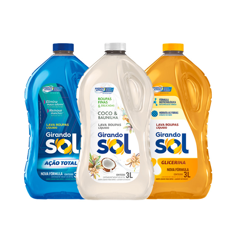 Lava roupa líquido 3L Girando Sol