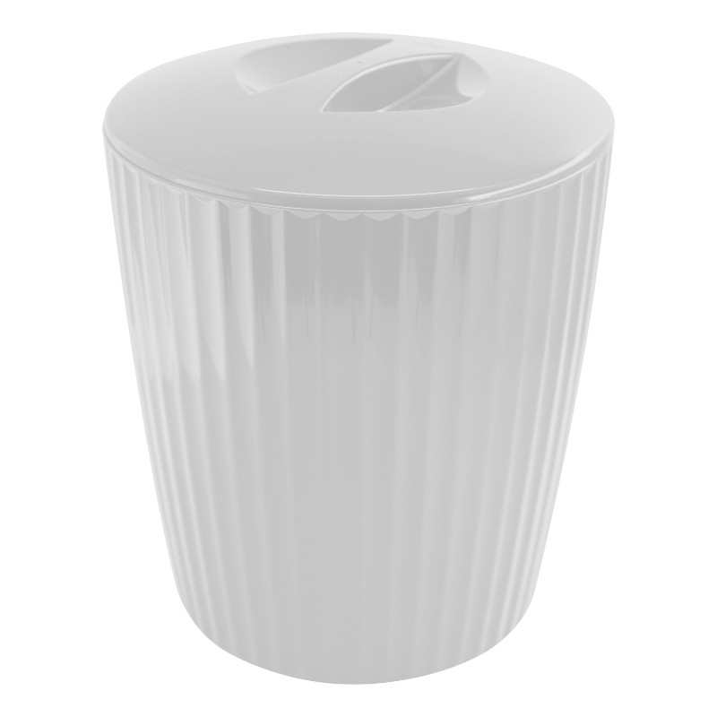 Lixeira para banheiro Ou 5L Linha Groove Branco Fechado