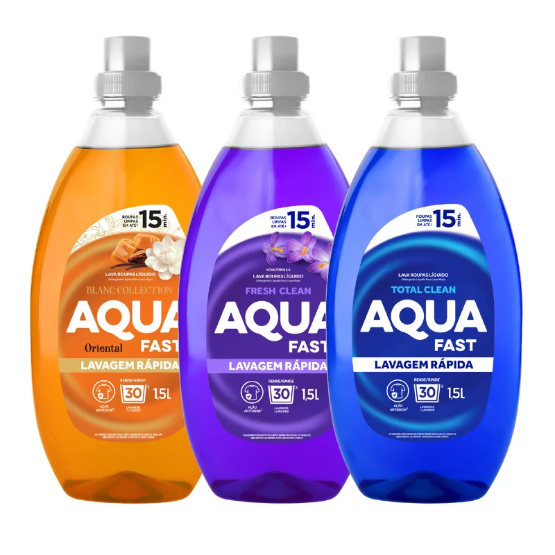 Lava Roupas Líquido Lavagem Rápida 1,5L Aquafast